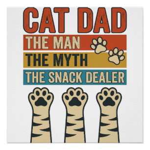 Póster Pai Gato O Revendedor de Lanche Camisa de Amante d