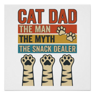 Póster Pai Gato O Revendedor de Lanche Camisa Vintage Ama