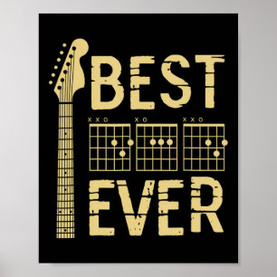 Poster Pai Guitarrista do Melhor Pai de Vintage