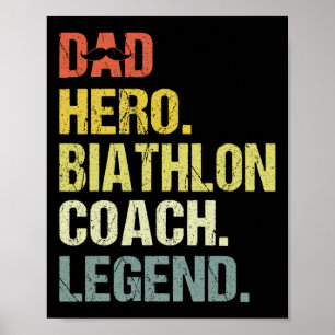 Poster Pai Hero Biathlon Coach Engraçado Biathlon Coach H