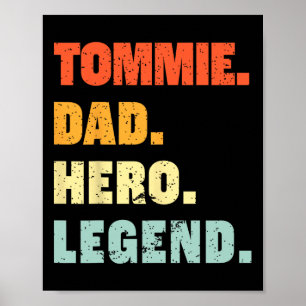 Poster Pai Herói Legenda Personalizada Nome Personalizado