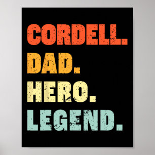 Poster Pai Herói Legenda Personalizada Nome Personalizado