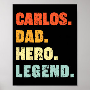 Poster Pai Herói Legenda Personalizada Nome Personalizado