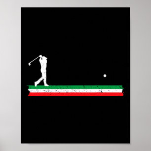 Poster Pai Italiano Jogando Golfe Bandeira da Itália Fã d