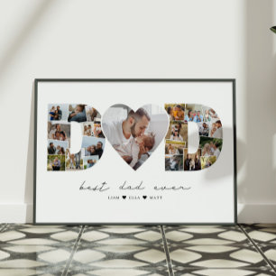 Poster Pai - Letra Cutout 23 - Presente de Colagem de Fot