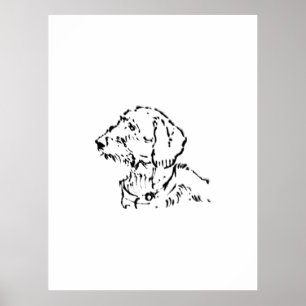 Poster Pai/Mãe de Dachshund de Pelo Cabeludo