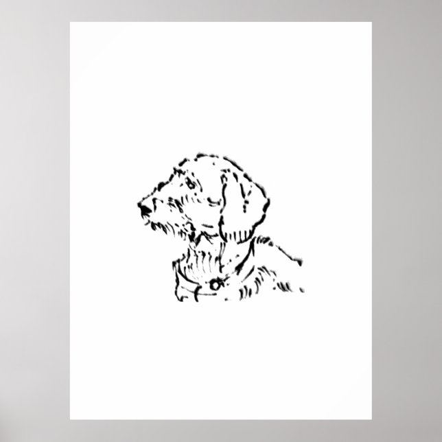 Poster Pai/Mãe de Dachshund de Pelo Cabeludo (Frente)