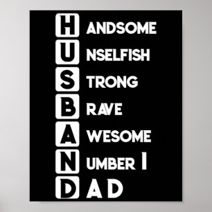 Poster Pai Marido Bonito E Inegável Awesom Corajoso
