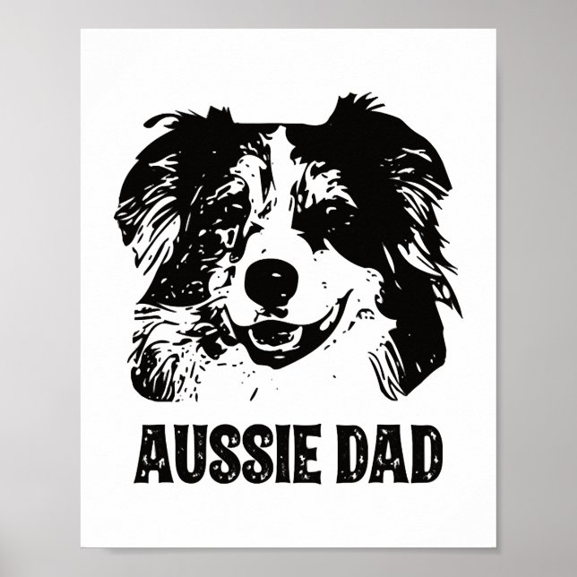 Poster Pai Mens Aussie - Pai de Cachorro Australiano (Frente)