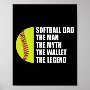 Poster Pai Mitos de Wallet Dia de os pais de Softball