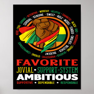 Poster Pai Negro Herói Modelo de Referência Ambicioso For