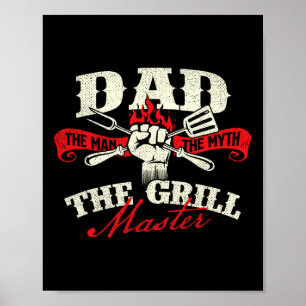 Poster Pai O Homem O Mito O Mestre Da Grelha - Churrasco