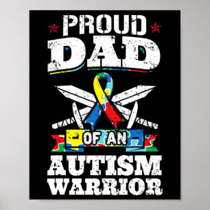 Poster Pai Orgulhoso De Uma Consciência Autista Do Guerre