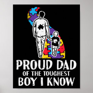 Poster Pai Orgulhoso Menino Mais Difícil Conscientização