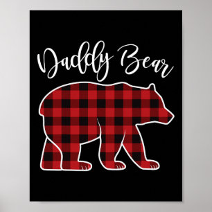 Poster Pai pai Urso Pajama Vermelho Buffalo Xmas Família