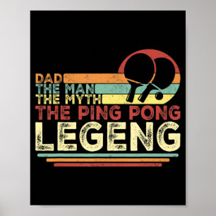 Poster Pai Ping Pong Vintage Ping Pong Playing Tee Fathe