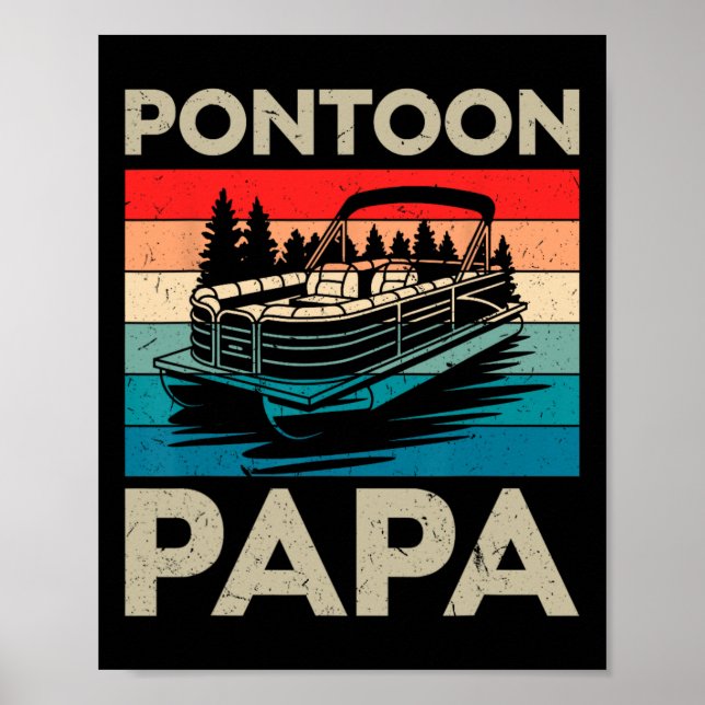 Poster Pai Pontoon Papa Recto Boat Capitão Pontoon Propri (Frente)