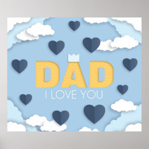 Poster Pai que eu te amo, presente de dia de os pais, enc