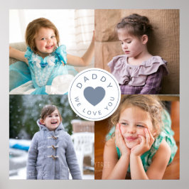 Poster Pai Que Te Ama / 4 Colagem De Fotografias