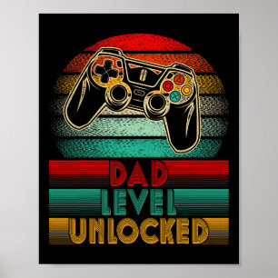 Poster Pai Retro Desbloqueado Novo Controle de Pai Pai