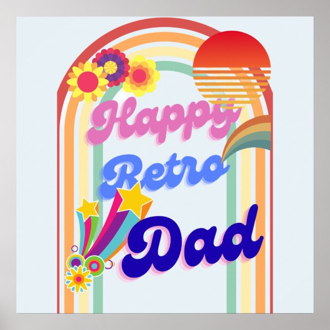 Poster Pai Retro Feliz (Frente)