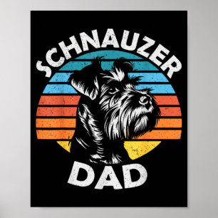 Poster Pai Schnauzer Cachorro Pet Dia dos Pais Engraçado