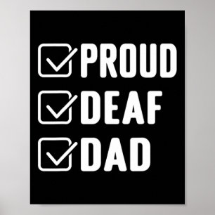 Poster Pai surdo orgulhoso ASL gesto de mão