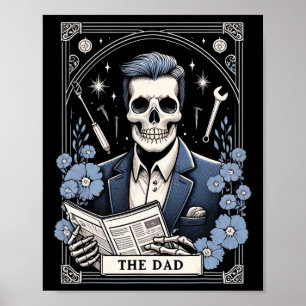 Poster Pai Tarot Card Skeleton Dia de os pais Skull Pai C