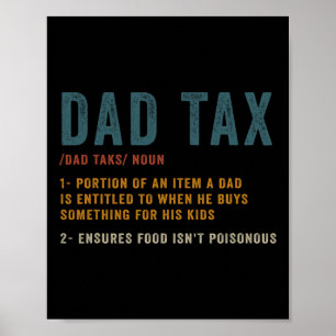 Poster Pai Tax Definition Men Funny Dia de os pais