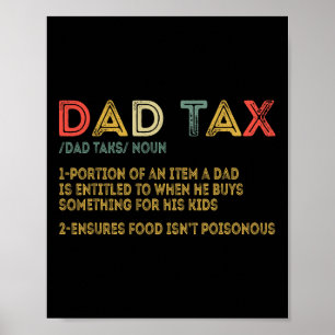 Poster Pai Tax Definition Men Funny Dia de os pais 2