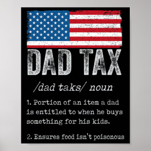 Poster Pai Tax Definition Men Funny Dia de os pais 5