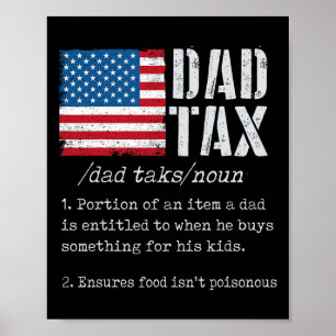 Poster Pai Tax Definition Men Funny Dia de os pais 6