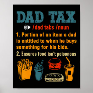 Poster Pai Tax Definition Men Funny Dia de os pais 7