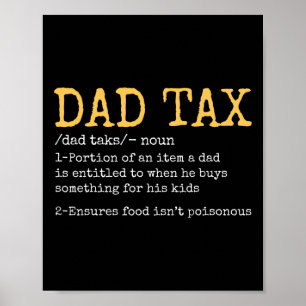 Poster Pai Tax Definition Men Funny Dia de os pais Retro 