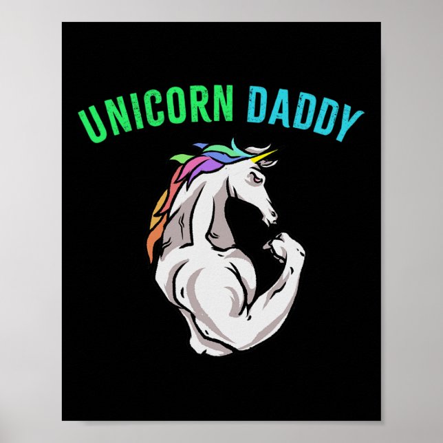 Poster Pai Unicorn - Funny Magical Malhação Bodybuilder (Frente)
