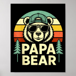 Poster Pai urso retro pai marido homens engraçado