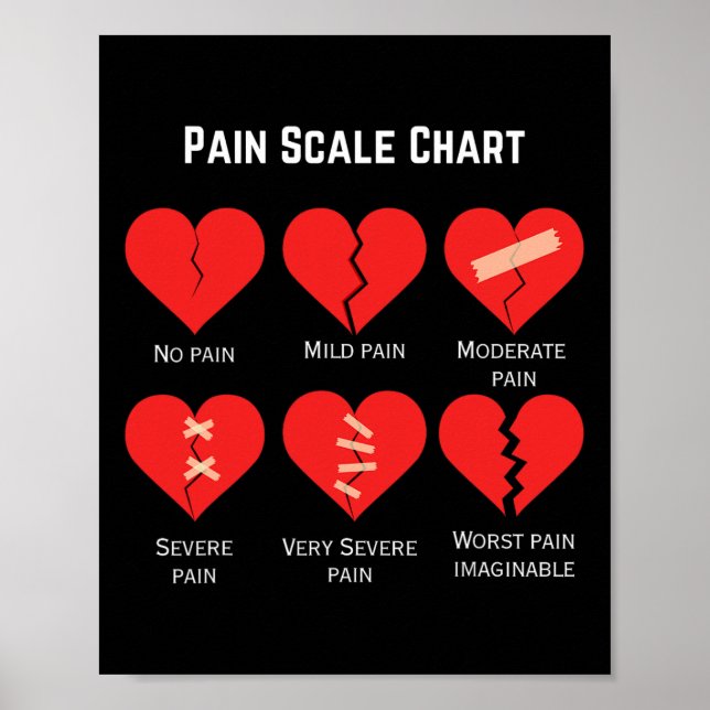 Poster Pain Scale Chart Design For Funny Valentine's Day  (Frente)