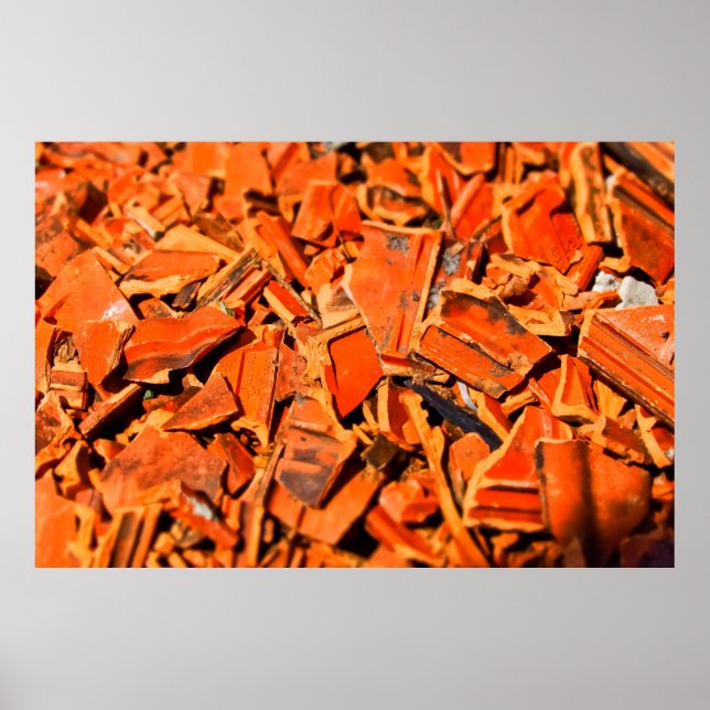 Poster Painéis de telhados de tijolos azulejos (Frente)