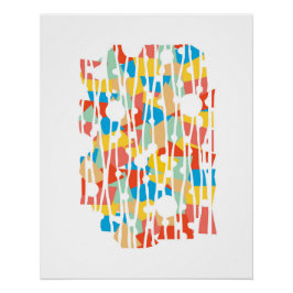 Póster Painéis Vibrantes: Geometria de Dias Solares