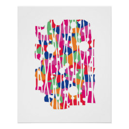 Póster Painéis Vibrantes: Geometria de Harmonia Inesperad