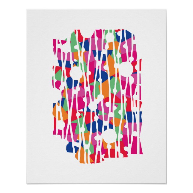 Póster Painéis Vibrantes: Geometria de Harmonia Inesperad (Frente)