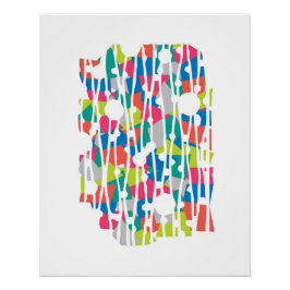 Póster Painéis Vibrantes: Geometria Safari Polo