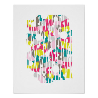 Póster Painéis Vibrantes: Geometria Taffy Doce