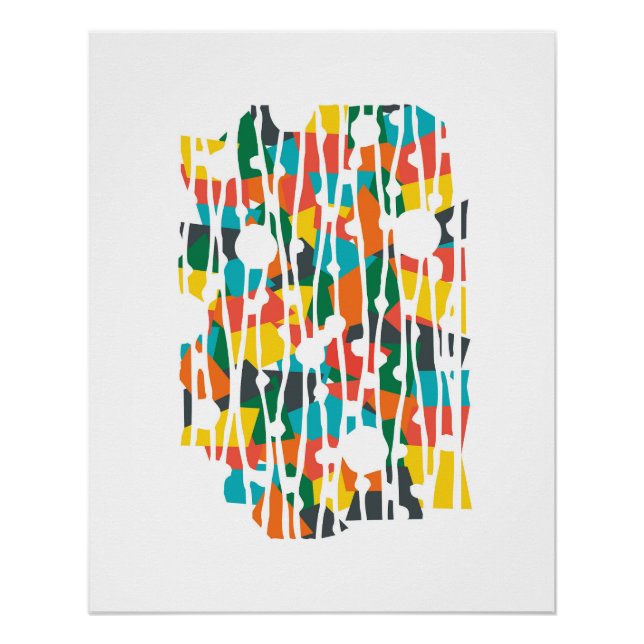 Póster Painéis vibrantes: geometria tropical (Frente)