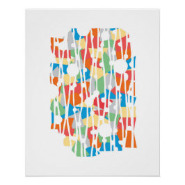 Póster Painéis Vibrantes: Najavo Southwest Geometrics