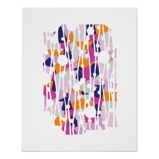 Póster Painéis Vibrantes: Urso na Geometria de Captividad (Frente)