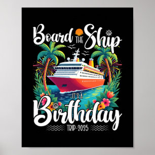 Poster Painel de Aniversário de Cruzeiro O Navio É Uma Vi