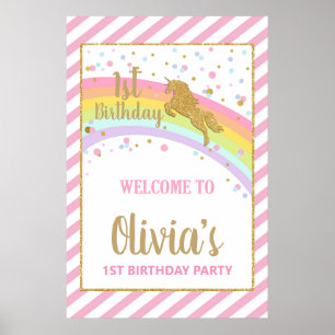 Poster Painel de Boas-Vindas de Aniversário de 1 ano do U