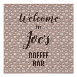 Póster Painel de Café Personalizado para Barra de Café