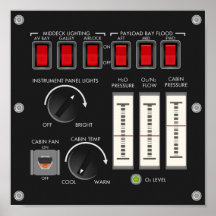 Painel de controle ambiental e luzes do espaçador